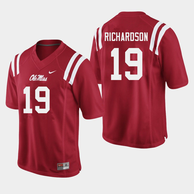 Ole Miss Rebels #19 Jamar Richardson College Football Jerseys Sale-Red